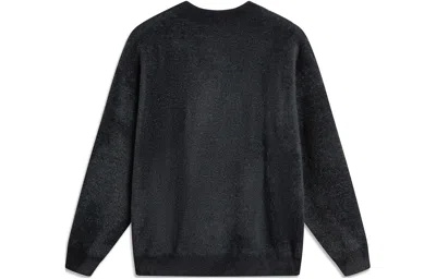 Li-ning Badfive Big B Logo Knit Sweater 'black White' In Gray