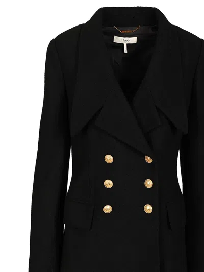 Chloé Cascade-lapel Double-breasted Boucle Jacket