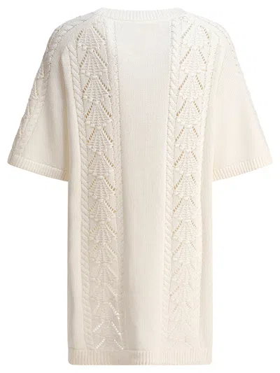 Loulou De Saison Oversized Short Dress With Knit Patterns