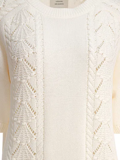 Loulou De Saison Oversized Short Dress With Knit Patterns