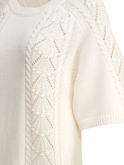 Loulou De Saison Oversized Short Dress With Knit Patterns