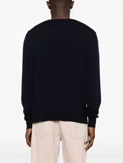 Etro Crew Neck Sweater With Embroidered Logo In Black