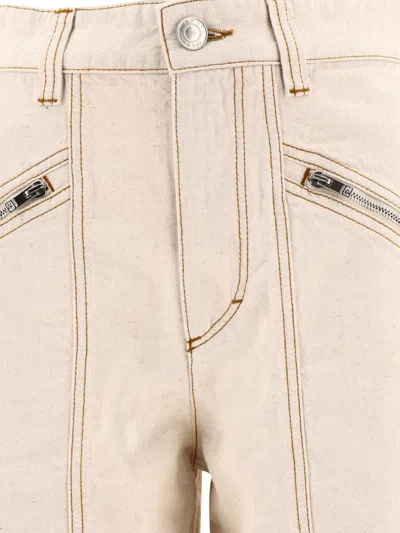 Isabel Marant "fanny" Jeans Featuring Zipper Pockets In Neutral