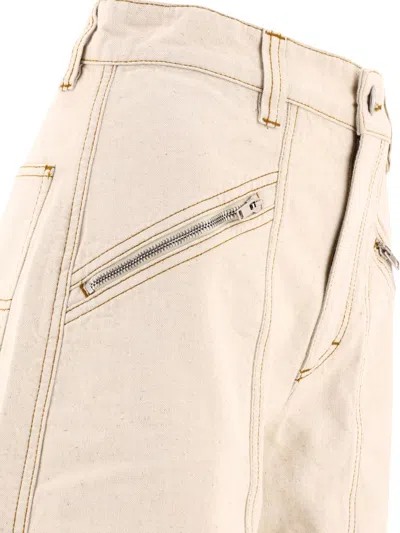 Isabel Marant "fanny" Jeans Featuring Zipper Pockets In Neutral