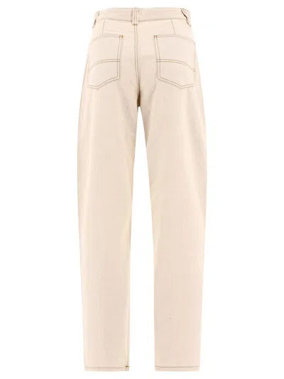 Isabel Marant "fanny" Jeans Featuring Zipper Pockets In Neutral