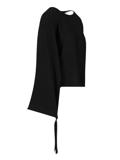 Max Mara Fine Wool Yarn Sweater Knitwear Black In Black
