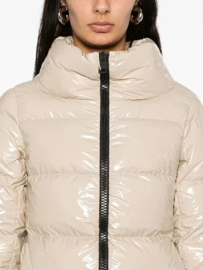 Herno Glossy Finish Puffer Jacket In Neutral