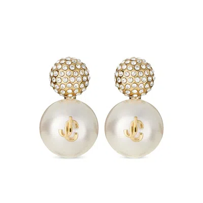 Jimmy Choo Auri Crystal-embellished Earring In Gold