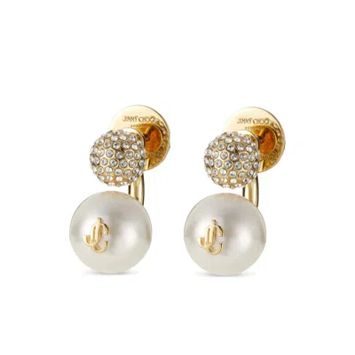 Jimmy Choo Auri Crystal-embellished Earring In Gold