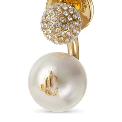 Jimmy Choo Auri Crystal-embellished Earring In Gold