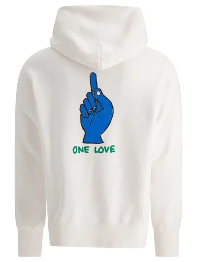 Sacai "gonz One Love" Hoodie In Neutral