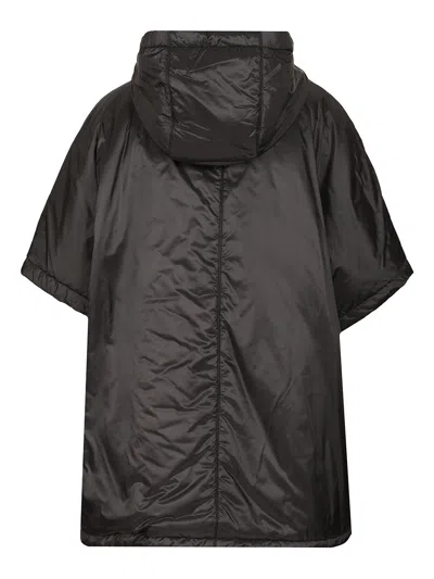 Max Mara The Cube Black Greenci Hooded Padded Cape In Blue