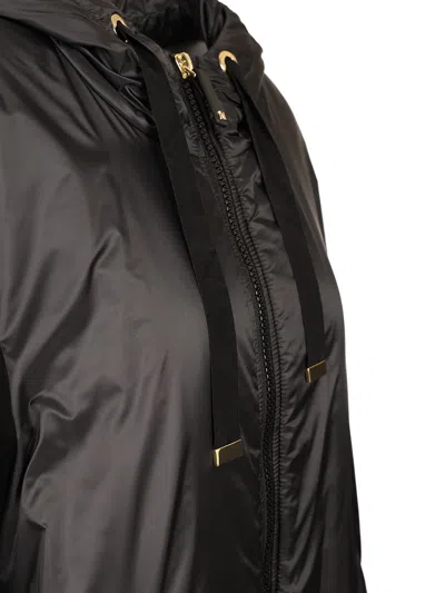 Max Mara The Cube Black Greenci Hooded Padded Cape In Blue