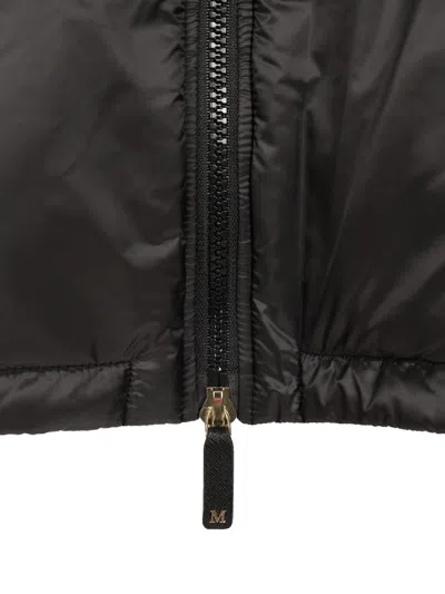 Max Mara The Cube Black Greenci Hooded Padded Cape In Blue