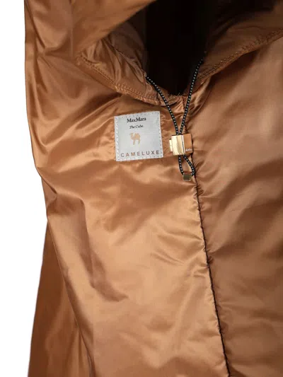 Max Mara The Cube Camel Greenci Down Jacket In Brown