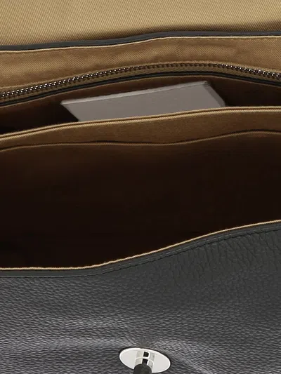 Zanellato Small Leather Handbag With Adjustable Shoulder Strap