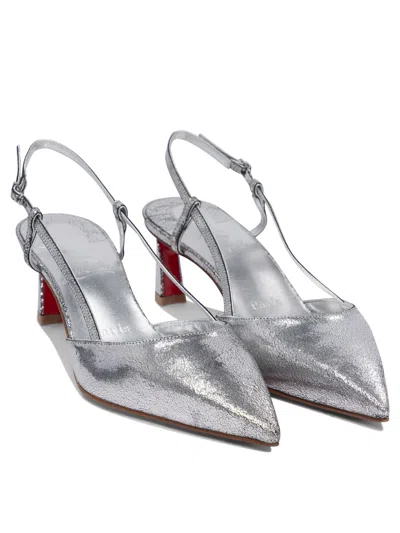 Christian Louboutin Woman Pumps Silver Size 8 Leather