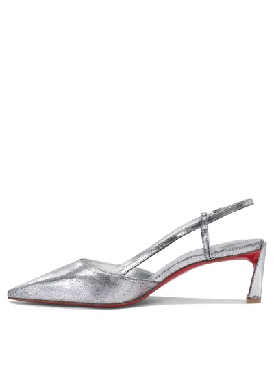 Christian Louboutin Woman Pumps Silver Size 8 Leather