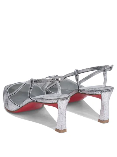 Christian Louboutin Woman Pumps Silver Size 8 Leather
