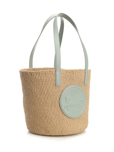 Chloé Horse Medal Shoulder Bags Beige