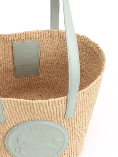 Chloé Horse Medal Shoulder Bags Beige