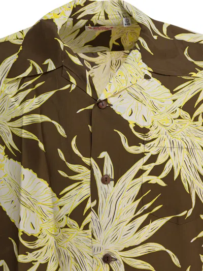 Sun Surf Island Pineapple Shirts Brown In Yellow