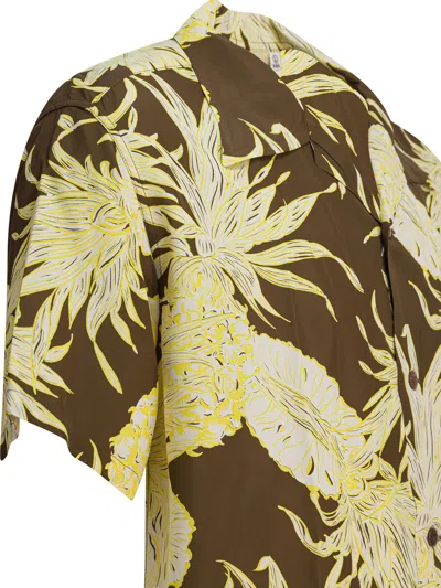 Sun Surf Island Pineapple Shirts Brown In Yellow