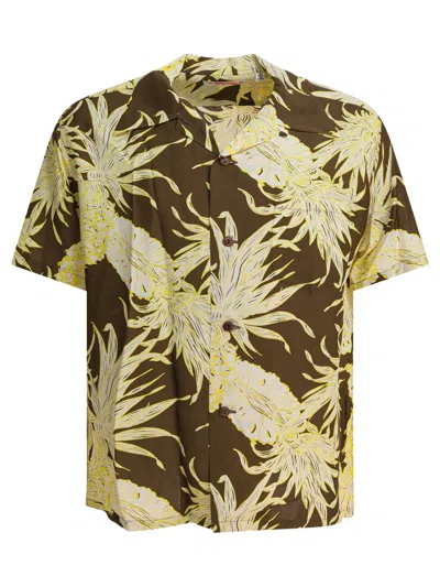 Sun Surf Island Pineapple Shirts Brown In Yellow