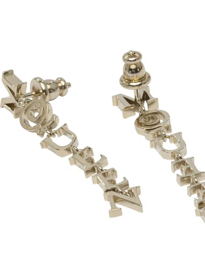 Alexander Mcqueen Interlocking Letter Earrings With Gold Finish In Metallic