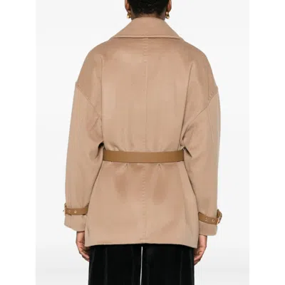 Max Mara Double-breasted Belted Coat In Neutral