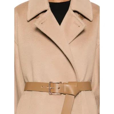 Max Mara Double-breasted Belted Coat In Neutral