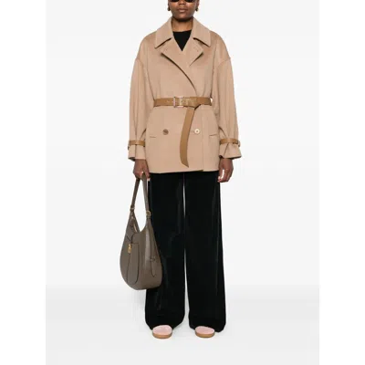 Max Mara Double-breasted Belted Coat In Neutral
