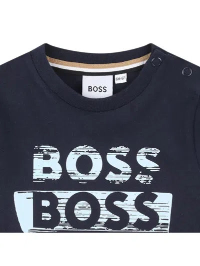 Bosswear Logo-print Long-sleeve T-shirt In Blue