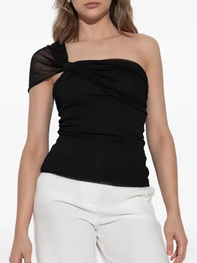 Max Mara Bellico Viscose Blend Top In Black