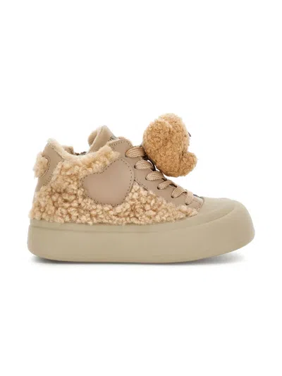 Monnalisa Sneakers Aus Teddybär-plüsch In Brown