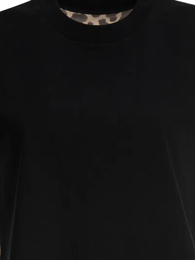 Sacai Leopard Print Knitted Top In Black