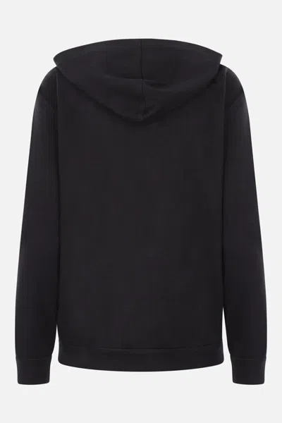 Brunello Cucinelli Women Cotton-silk Sweatshirt Topwear With Jewellery In Black