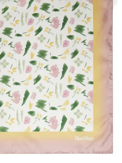 Max Mara Floral-print Silk Scarf In Multi