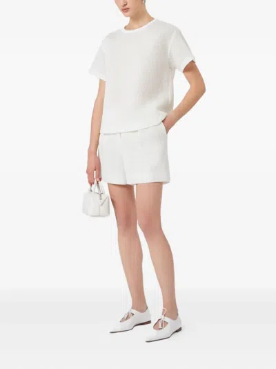 Max Mara Mesh Short-sleeved Top In White