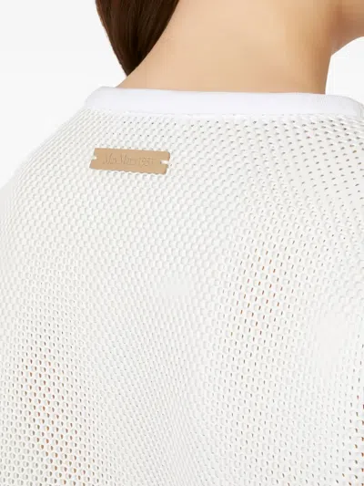 Max Mara Mesh Short-sleeved Top In White