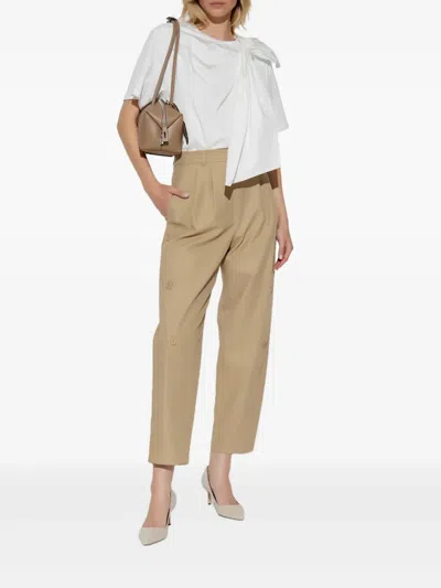 Max Mara Round Neck Short Sleeve T-shirt In White