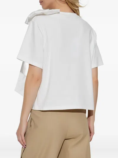 Max Mara Round Neck Short Sleeve T-shirt In White
