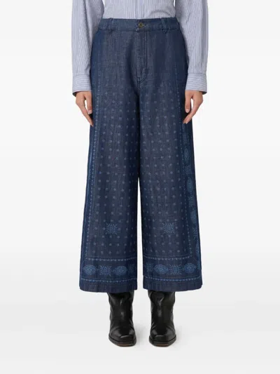 Weekend Max Mara Micron Denim Trouser Navy