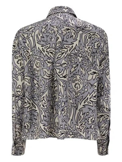 Weekend Max Mara Silk Shirt Floral Pattern Long Sleeves In Multi
