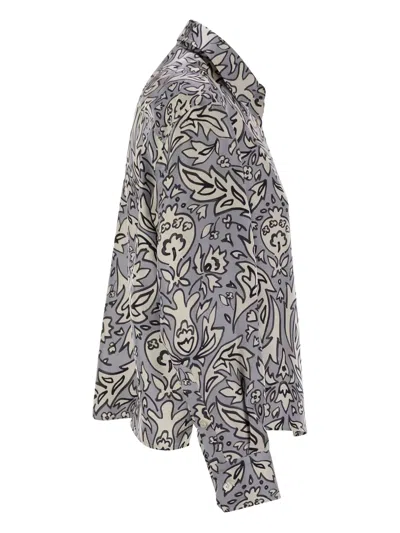 Weekend Max Mara Silk Shirt Floral Pattern Long Sleeves In Multi