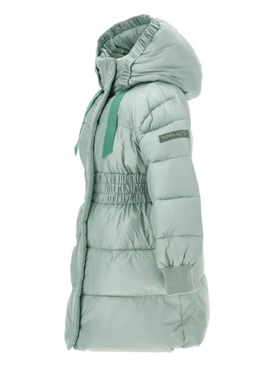 Monnalisa Hooded Puffer Coat In Green