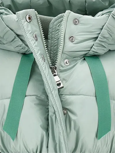 Monnalisa Hooded Puffer Coat In Green