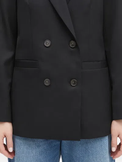 Apc Lucy Double-breasted Wool Blazer In Black