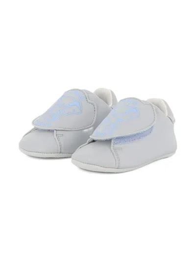 Kenzo Logo-embroidered Sneakers In Blue
