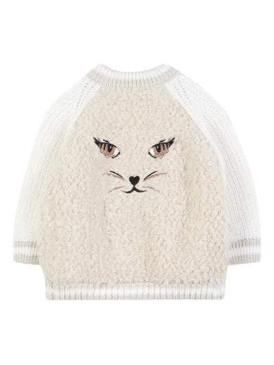 Givenchy Raglan-sleeve Fleece-textured Cardigan In White